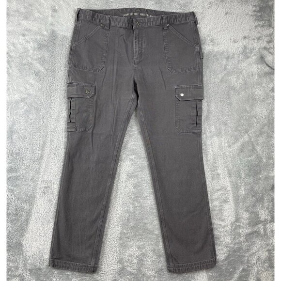 Duluth Trading Cargo Pants Women's size 6x31 Gray Curvesetter Waistband Stretch - Picture 1 of 5